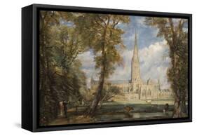 Salisbury Cathedral from the Bishop's Grounds-John Constable-Framed Stretched Canvas