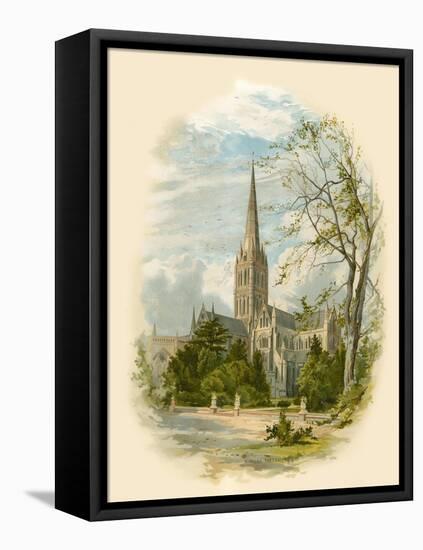 Salisbury Cathedral, from the Bishop's Palace-Arthur Wilde Parsons-Framed Stretched Canvas