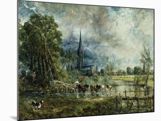 Salisbury Cathedral from the Meadows, 1829-31-John Constable-Mounted Giclee Print