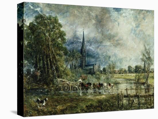 Salisbury Cathedral from the Meadows, 1829-31-John Constable-Stretched Canvas