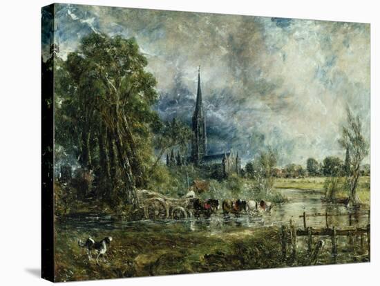 Salisbury Cathedral from the Meadows, 1829-31-John Constable-Stretched Canvas