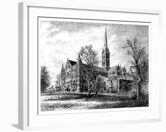 Salisbury Cathedral, from the South West, 1895-Alex Ansted-Framed Giclee Print