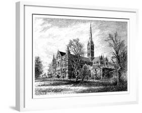 Salisbury Cathedral, from the South West, 1895-Alex Ansted-Framed Giclee Print