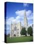 Salisbury Cathedral from the Southwest, Salisbury, Wiltshire, England, United Kingdom-David Hunter-Stretched Canvas