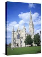 Salisbury Cathedral from the Southwest, Salisbury, Wiltshire, England, United Kingdom-David Hunter-Stretched Canvas