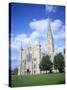 Salisbury Cathedral from the Southwest, Salisbury, Wiltshire, England, United Kingdom-David Hunter-Stretched Canvas