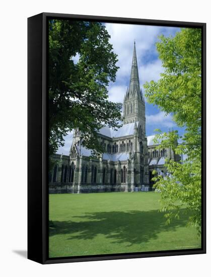 Salisbury Cathedral (Tallest Spire in England), Wiltshire, England-Christopher Nicholson-Framed Stretched Canvas