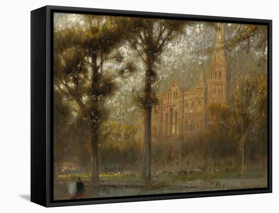 Salisbury Cathedral: the West Front and Spire, 19th Century-Albert Goodwin-Framed Stretched Canvas