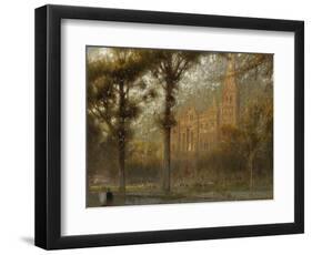 Salisbury Cathedral: the West Front and Spire, 19th Century-Albert Goodwin-Framed Giclee Print