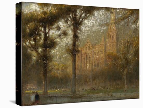 Salisbury Cathedral: the West Front and Spire-Albert Goodwin-Stretched Canvas