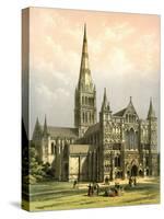 Salisbury Cathedral, Wiltshire, C1870-WL Walton-Stretched Canvas
