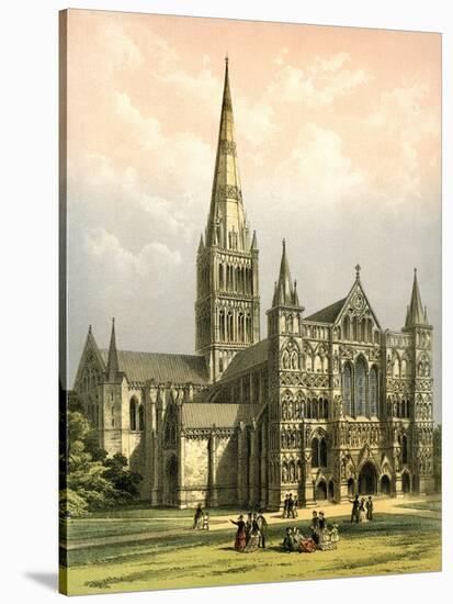 Salisbury Cathedral, Wiltshire, C1870-WL Walton-Stretched Canvas