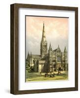 Salisbury Cathedral, Wiltshire, C1870-WL Walton-Framed Giclee Print