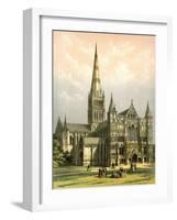 Salisbury Cathedral, Wiltshire, C1870-WL Walton-Framed Giclee Print