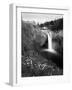 Salish Lodge and English Daisies, Snoqualmie Falls, Washington, USA-Charles Crust-Framed Photographic Print