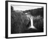 Salish Lodge and English Daisies, Snoqualmie Falls, Washington, USA-Charles Crust-Framed Photographic Print