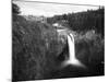 Salish Lodge and English Daisies, Snoqualmie Falls, Washington, USA-Charles Crust-Mounted Photographic Print