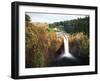 Salish Lodge and English Daisies, Snoqualmie Falls, Washington, USA-Charles Crust-Framed Photographic Print