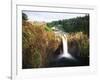 Salish Lodge and English Daisies, Snoqualmie Falls, Washington, USA-Charles Crust-Framed Photographic Print