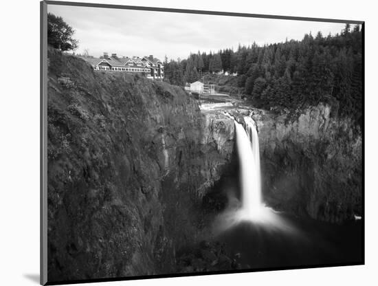 Salish Lodge and English Daisies, Snoqualmie Falls, Washington, USA-Charles Crust-Mounted Photographic Print