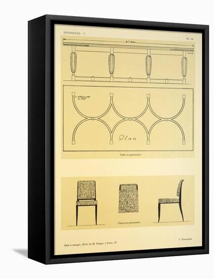Salle a Manger IV, Hotel de M. Berger, a Paris, Illustration from 'Interieurs' by Leon Moussinac,…-Jacques-emile Ruhlmann-Framed Stretched Canvas
