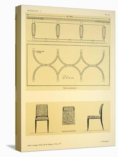 Salle a Manger IV, Hotel de M. Berger, a Paris, Illustration from 'Interieurs' by Leon Moussinac,…-Jacques-emile Ruhlmann-Stretched Canvas