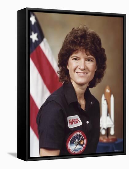 Sally Ride, astronaut who became first Amer. woman in space aboard Space Shuttle Challenger II-null-Framed Stretched Canvas