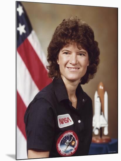 Sally Ride, astronaut who became first Amer. woman in space aboard Space Shuttle Challenger II-null-Mounted Premium Photographic Print