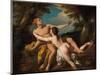 Salmacis and Hermaphroditus (Oil on Canvas)-Jean Francois de Troy-Mounted Giclee Print