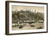 Salmon Cannery on the Columbia River in Oregon, 1880s-null-Framed Giclee Print