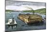 Salmon Cannery on the Pacific Coast at Astoria, Oregon, c.1880-null-Mounted Giclee Print