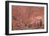 Salmon-Colored Sandstone Wall with Evergreens-James Hager-Framed Photographic Print