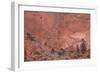 Salmon-Colored Sandstone Wall with Evergreens-James Hager-Framed Photographic Print