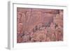 Salmon-Coloured Sandstone Wall with Evergreens-James Hager-Framed Photographic Print