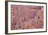 Salmon-Coloured Sandstone Wall with Evergreens-James Hager-Framed Photographic Print