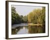 Salmon Fisherman Casting to a Fish on the River Dee, Wrexham, Wales-John Warburton-lee-Framed Photographic Print