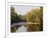 Salmon Fisherman Casting to a Fish on the River Dee, Wrexham, Wales-John Warburton-lee-Framed Photographic Print