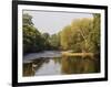 Salmon Fisherman Casting to a Fish on the River Dee, Wrexham, Wales-John Warburton-lee-Framed Photographic Print