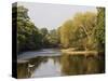 Salmon Fisherman Casting to a Fish on the River Dee, Wrexham, Wales-John Warburton-lee-Stretched Canvas