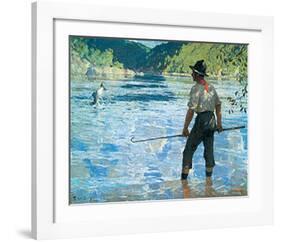 Salmon Fishing, 1927-Frank Weston Benson-Framed Art Print