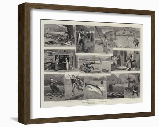 Salmon-Fishing in Norway-null-Framed Giclee Print