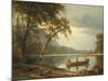 Salmon Fishing on the Caspapediac River (Quebec, Canada)-Albert Bierstadt-Mounted Giclee Print