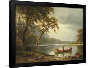 Salmon Fishing on the Caspapediac River (Quebec, Canada)-Albert Bierstadt-Framed Giclee Print