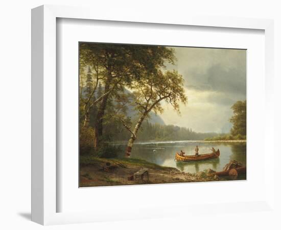 Salmon Fishing on the Caspapediac River (Quebec, Canada)-Albert Bierstadt-Framed Giclee Print