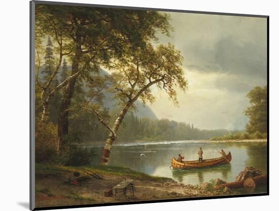 Salmon Fishing on the Caspapediac River (Quebec, Canada)-Albert Bierstadt-Mounted Giclee Print