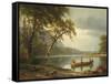 Salmon Fishing on the Caspapediac River (Quebec, Canada)-Albert Bierstadt-Framed Stretched Canvas