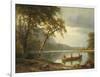 Salmon Fishing on the Caspapediac River (Quebec, Canada)-Albert Bierstadt-Framed Giclee Print