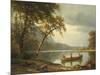 Salmon Fishing on the Caspapediac River (Quebec, Canada)-Albert Bierstadt-Mounted Giclee Print