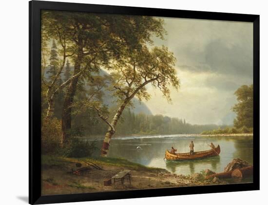 Salmon Fishing on the Caspapediac River (Quebec, Canada)-Albert Bierstadt-Framed Giclee Print