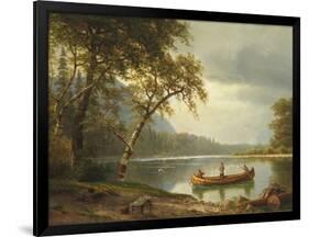 Salmon Fishing on the Caspapediac River (Quebec, Canada)-Albert Bierstadt-Framed Giclee Print